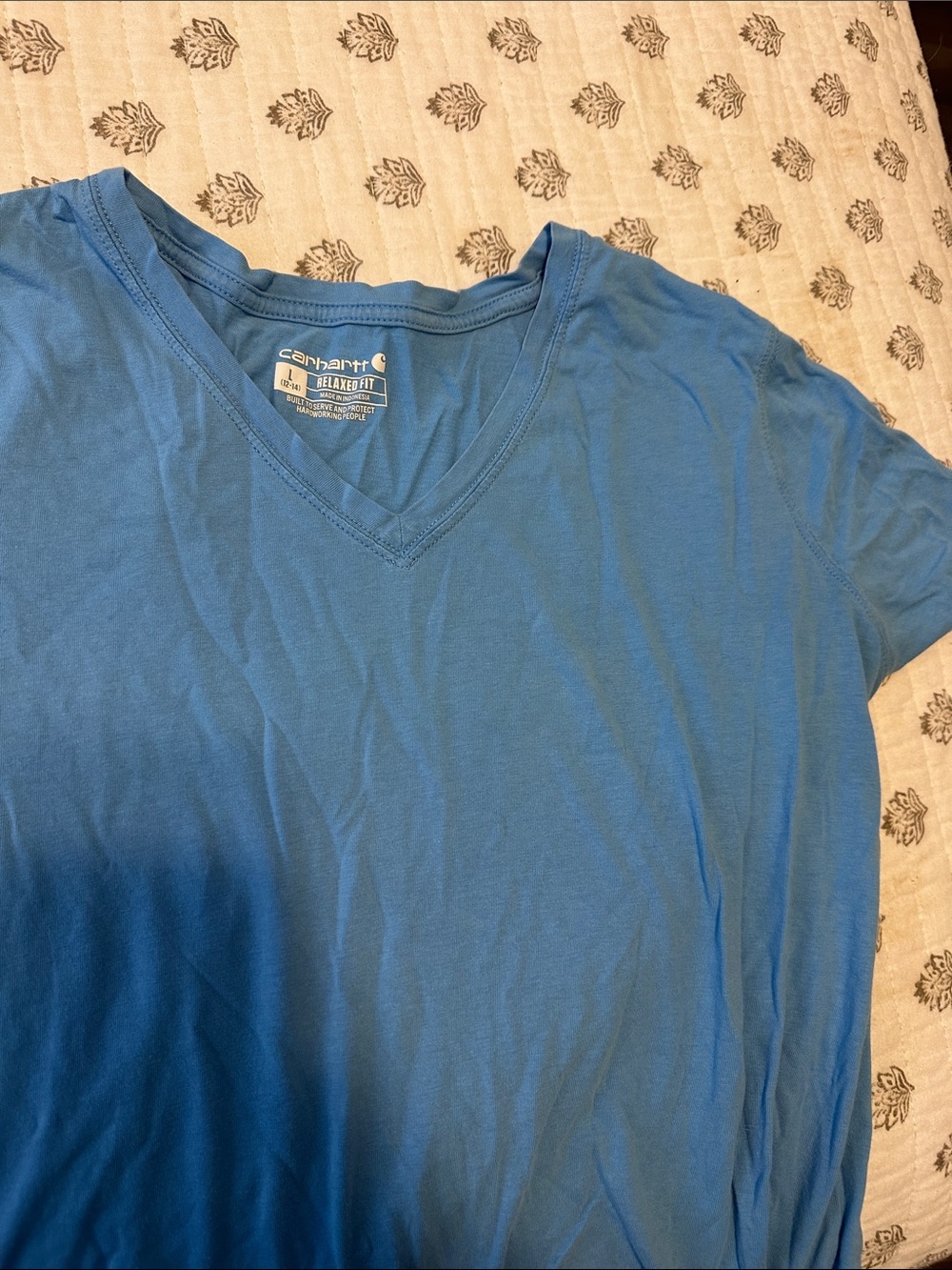 Carhartt Teal Blue V-Neck Short Sleeve Tee